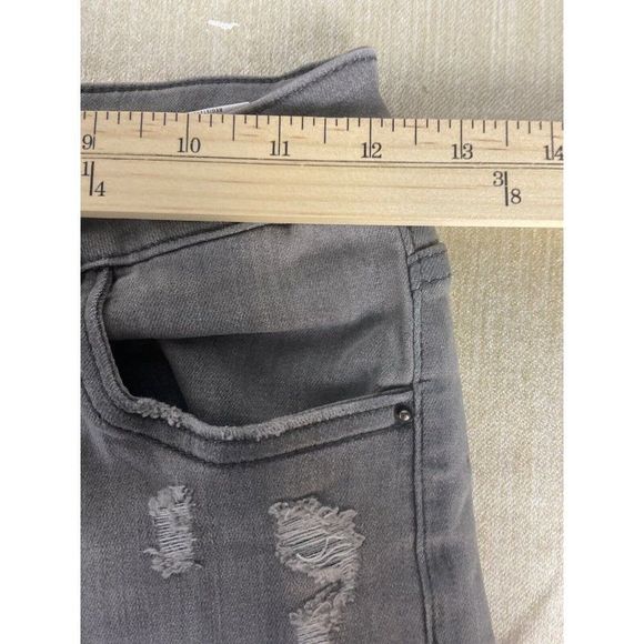 Queen Hearts Women denim Jeans Black Gray wash distressed Size Small - Picture 5 of 11